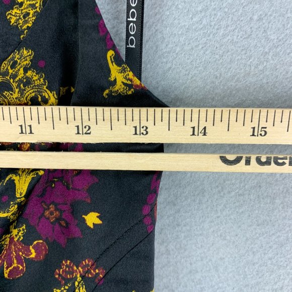 **SOLD**Bebe Silk Halter Bustier Corset Top Size Small Black Plum Back Zip Boned - Picture 9 of 16